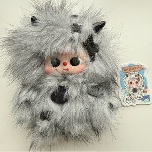 Baby Three Yeti Plush Pendant Duskgloom Fluff Grey Black Monster Charm